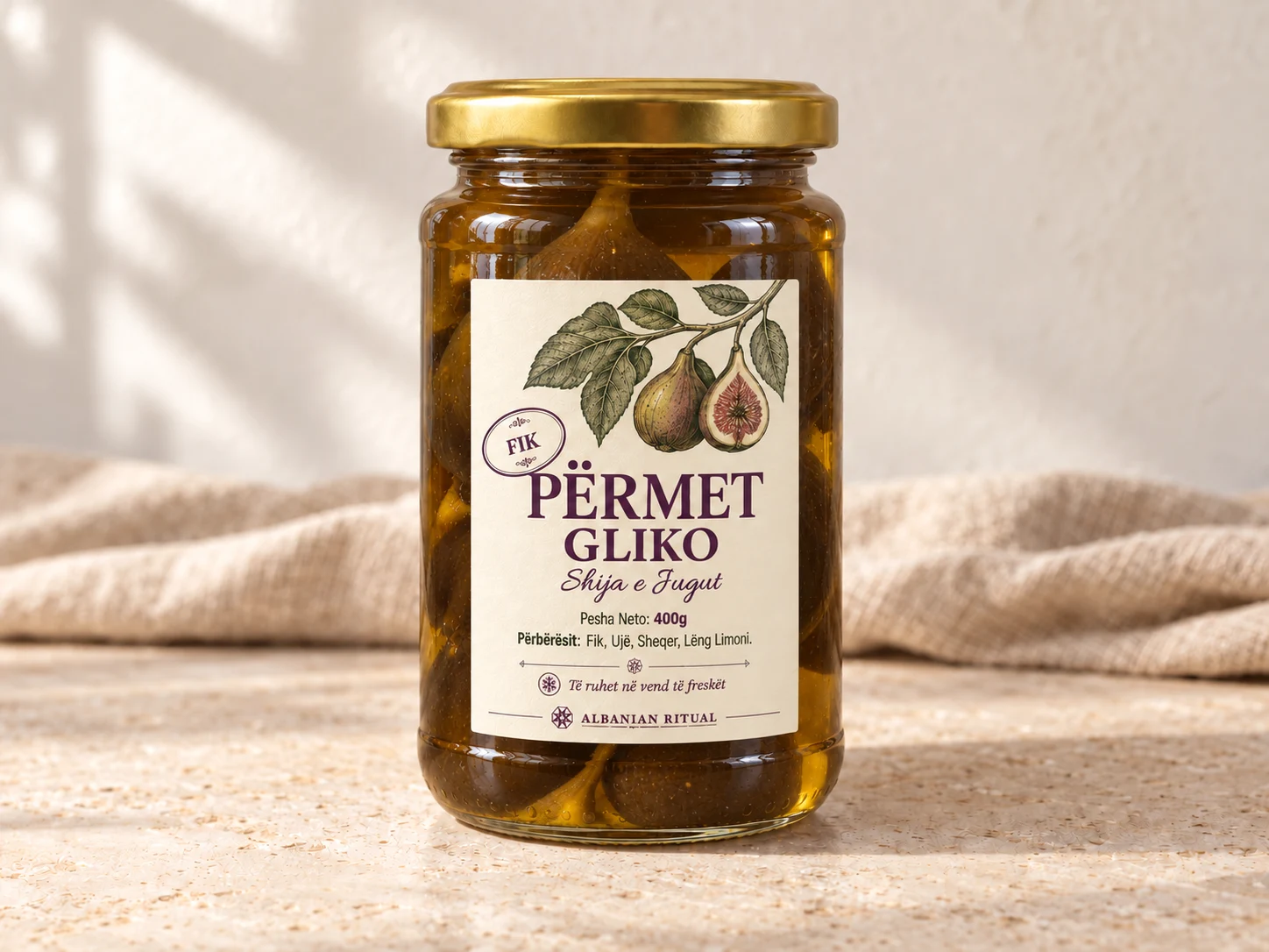 Product visualisation: Gliko of Përmet — Wild Fig