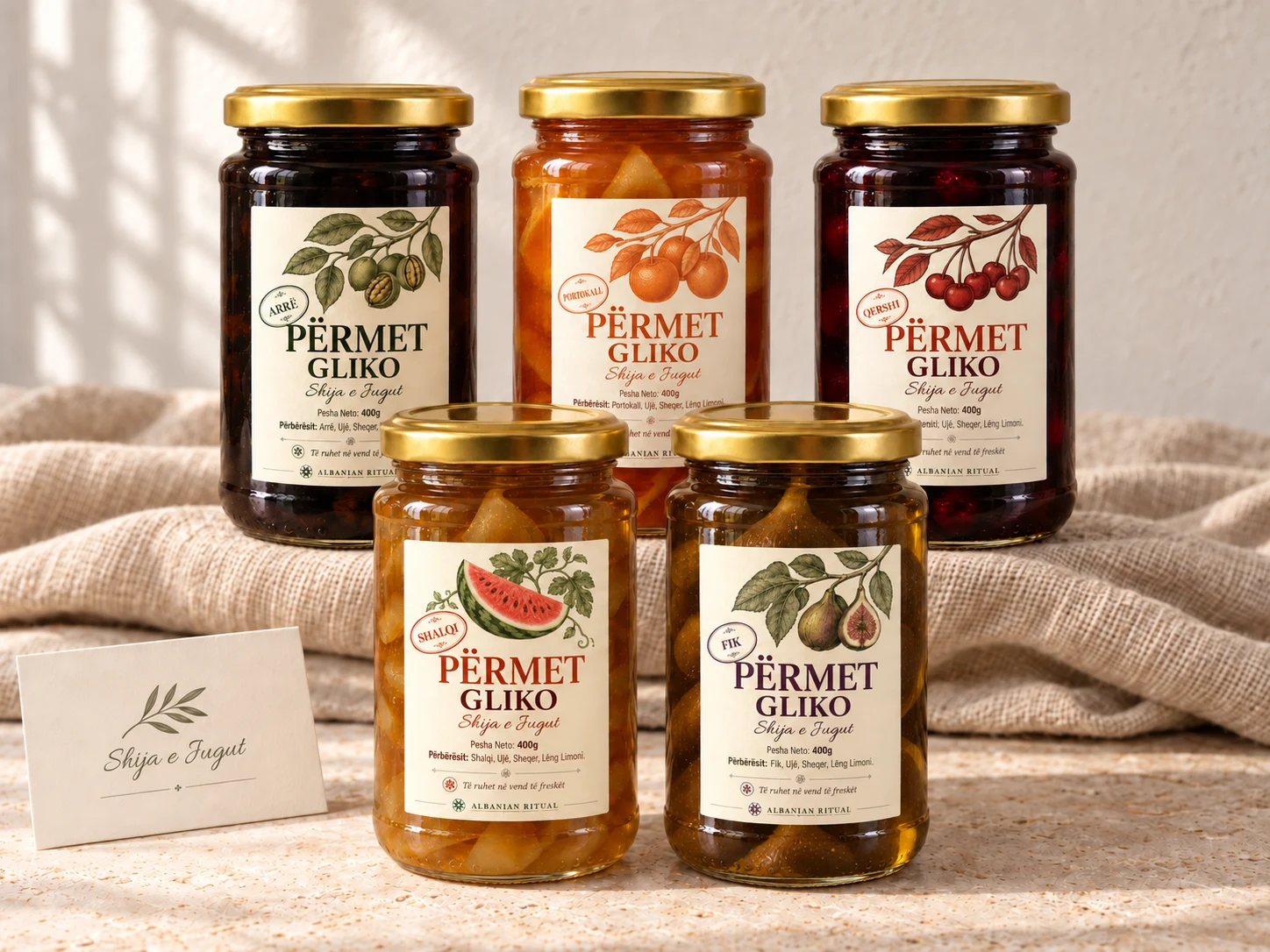 Product visualisation: The Gliko Table — Five Flavours